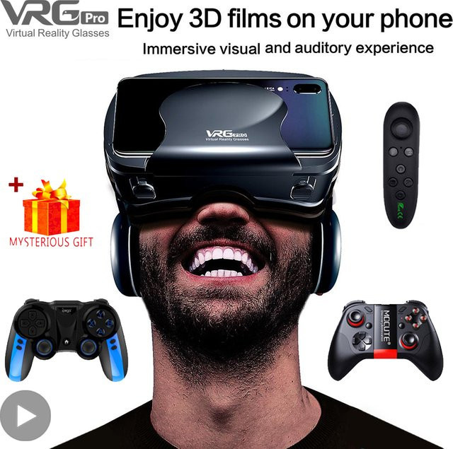 VRG Pro 3D Virtual Reality VR Brille AyeBeau Headset für Smartphones in Schwarz - Bild 1