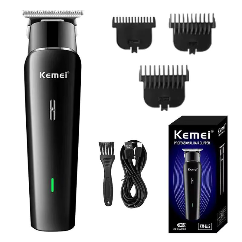 Kemei KM-1115 Professioneller kabelloser Herren-Haarschneider in Schwarz mit USB-Ladefunktion - Bild 6