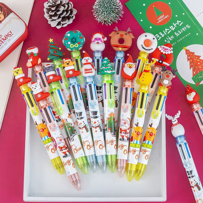 Ataozhekou Weihnachtliche Kugelschreiber Set mit Elch, Weihnachtsbaum und Schneemann in Mehrfarbig - Bild 2