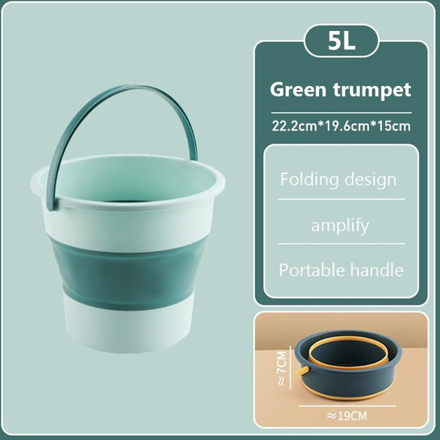 Platzsparender faltbarer Plastikeimer von Yiran Furniture, 17,5 l, grau - Bild 1