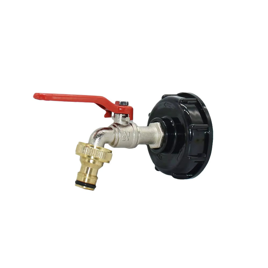 WHWH Nippel-Wasserhahn-Adapter S60 x 16 mm für Außenbereich, Regenwassersammlung und IBC-Tanks - Bild 1