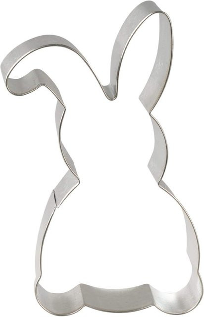 Dr. Oetker Ausstecher Hase stehend Goldiges Ostern aus Metall, Gold/Silber, Breite: 12 cm, Höhe: 7 cm - Bild 1