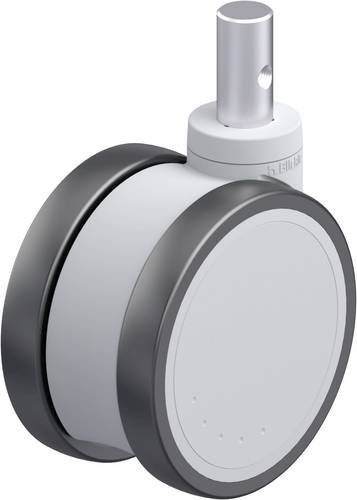 Blickle Kunststoff-Doppelrolle LKDGH-PATH 125K-ZA55 in Grau und Silber mit einem Rad-Durchmesser von 125 mm und einer Tragfähigkeit von 125 kg - Bild 1