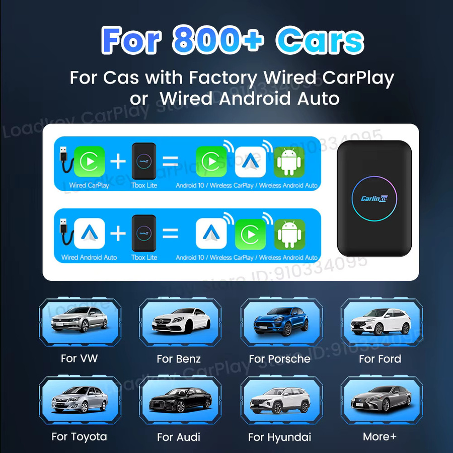 Carlinkit LITE Wireless Android Auto und Car Play AI Box mit 32 GB für Netflix und IPTV in Schwarz - Bild 6