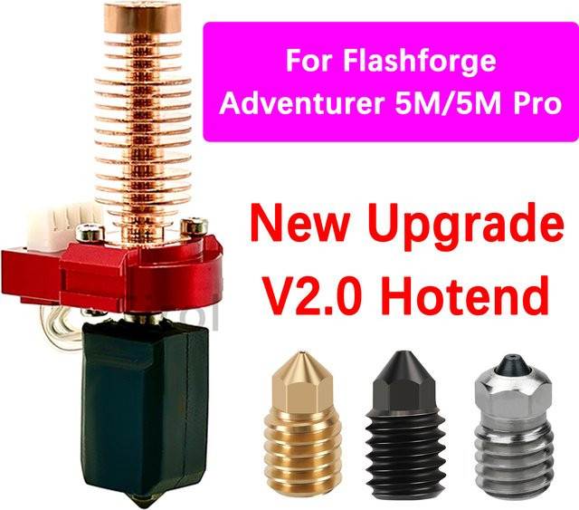 Flashforge Adventurer 5M und 5M Pro Hotend Upgrade V2 mit Keramik-Heizblock und gehärteter Stahldüse bis 280 Grad Celsius - Bild 1