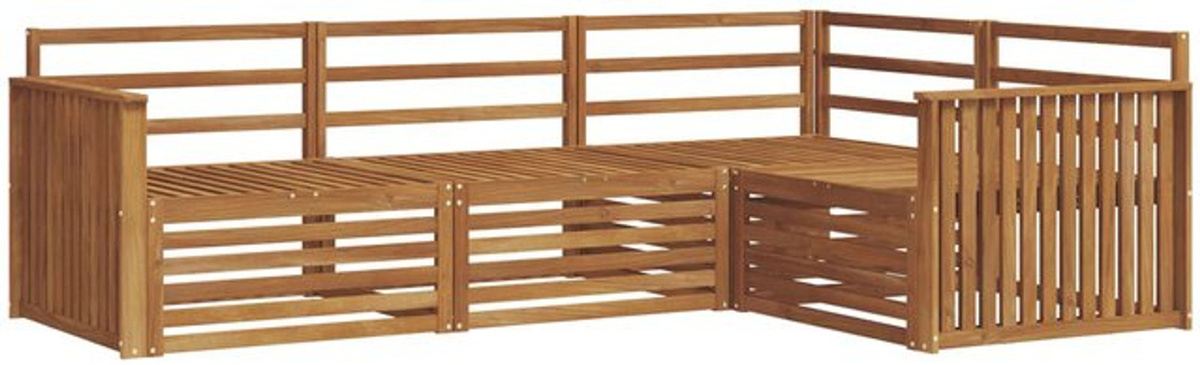 vidaXL Outdoor-Sofagarnitur aus Massivholz Akazie in Braun, 4-teiliges Loungemöbel-Set im modernen und minimalistischen Design - Bild 1