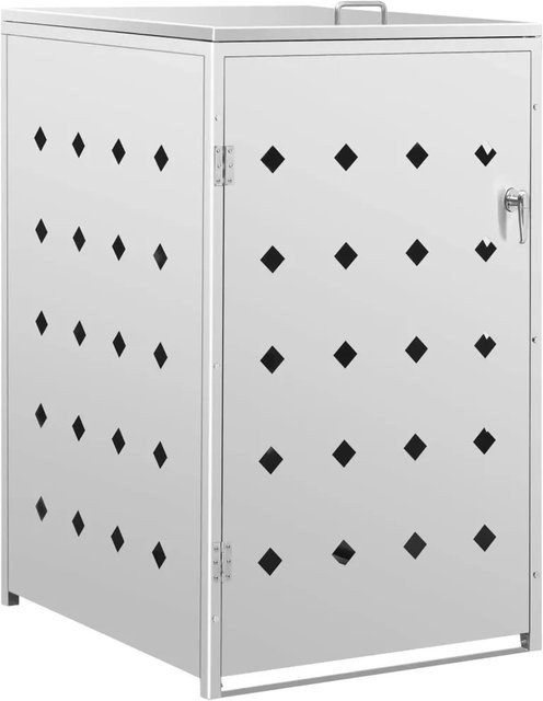 vidaXL Mülltonnenbox für 1 Tonne 240 L aus Edelstahl in Silber - Bild 1