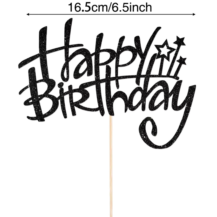 VRISE Happy Birthday Cake Topper Sternförmige Tortendekoration in Lila - Bild 4