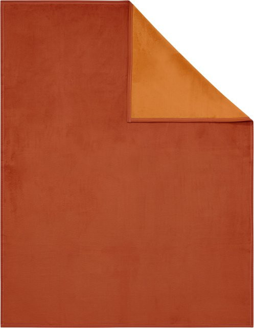 Biederlack Wohndecke mit Wende-Optik in Terrakotta und Orange, Modernes Design, B/B/H: 200 x 150 x 150 cm - Bild 1