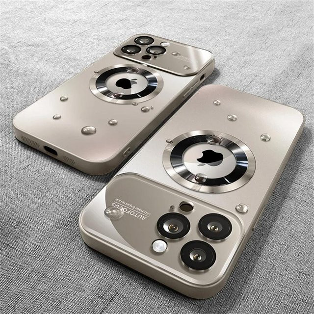 Reggo Luxus Handyhülle für iPhone 17 16 15 14 13 12 11 Pro Max Plus mit MagSafe und Kameraschutz in Titanium Metallic Matt Grau - Bild 1