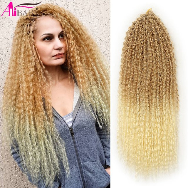 Alibaby Afro Yaki Haarverlängerung, synthetisch, Ombre, 20 Zoll, Damen - Bild 1