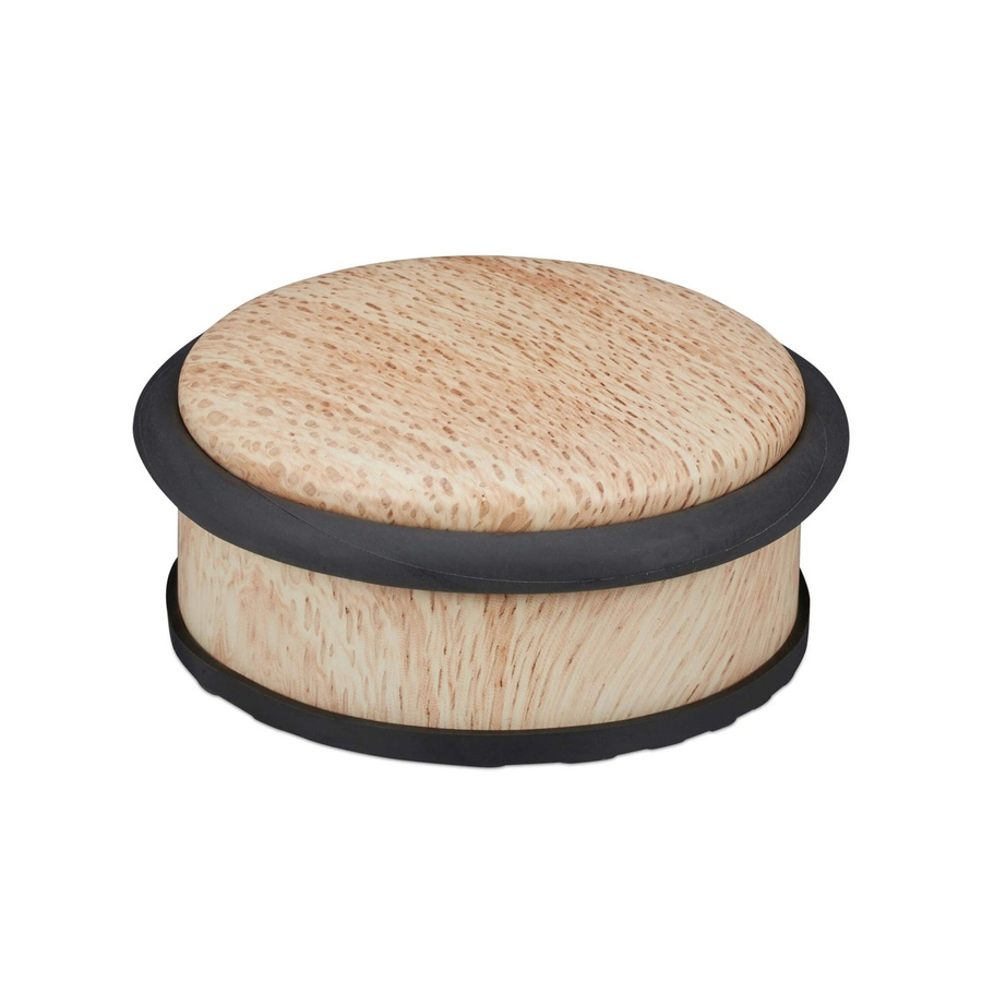Relaxdays Türstopper Edelstahl in Holzoptik braun, rutschfest und schwer, B: 10,5 cm, H: 5 cm - Bild 2