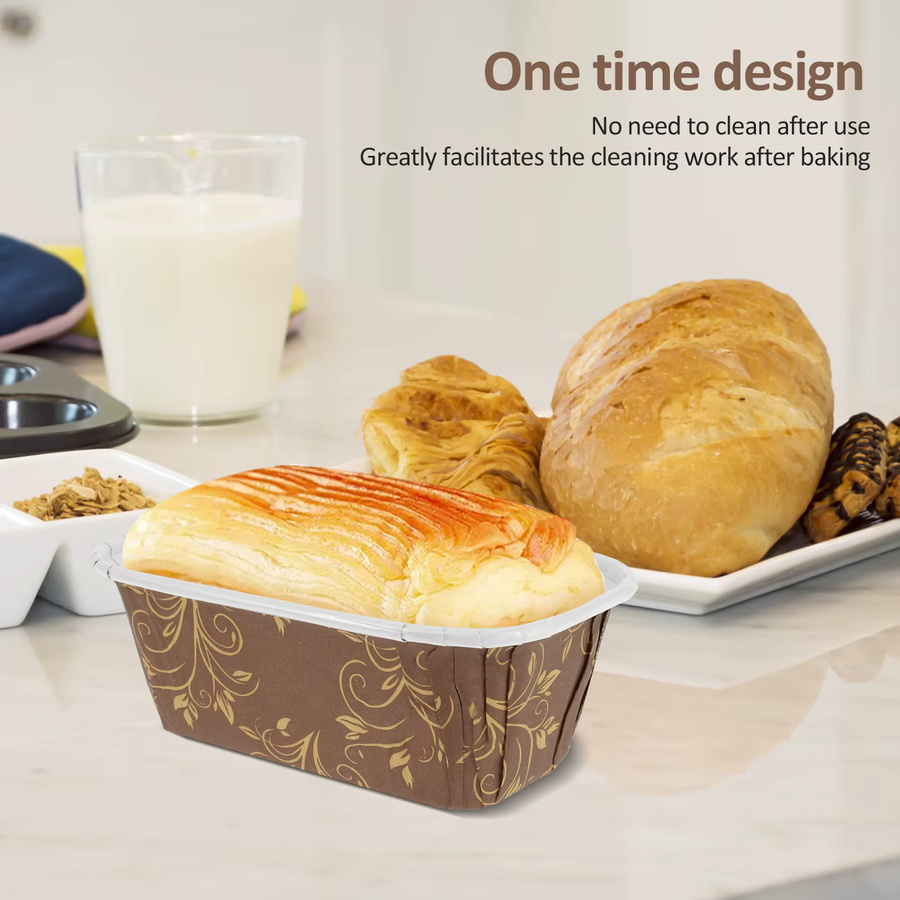 50 Stück Einweg Papier-Backformen von willstar, rechteckige Loaf-Formen zum Backen von Brot und Kürbisbrot in Weiß und Braun - Bild 2