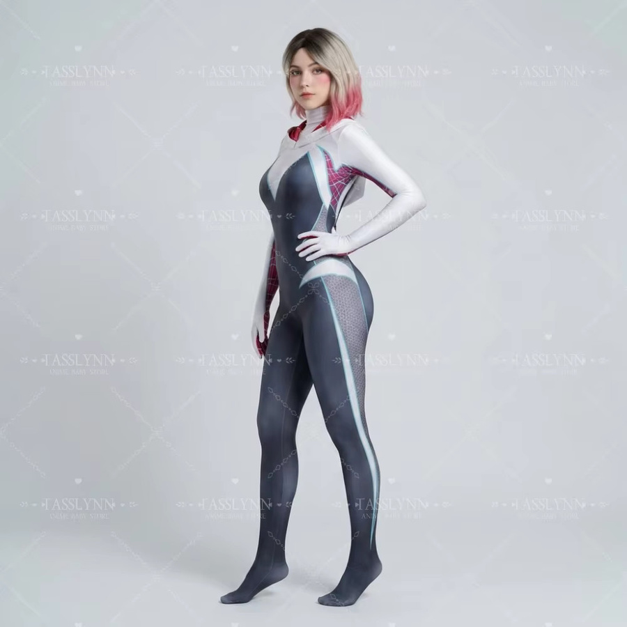 Spider Gwen Cosplay Kostüme, Zentai Anzug, Marvel, Unisex - Bild 3