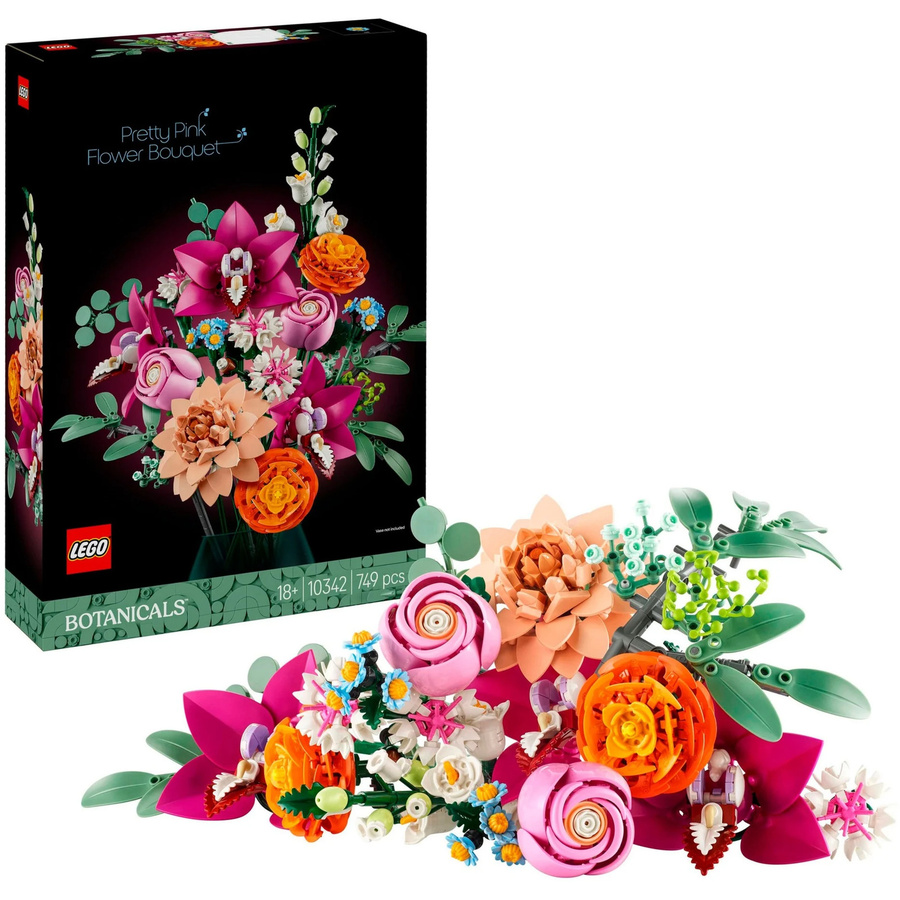 LEGO Icons 10342 Schöner Rosafarbener Blumenstrauß Botanicals Dekoration in Rosa und Mehrfarbig - Bild 2