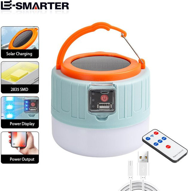 ESMARTER USB aufladbare LED Camping Lampe, tragbare weiße Outdoor Laterne für Zelt, Wandern und BBQ - Bild 1
