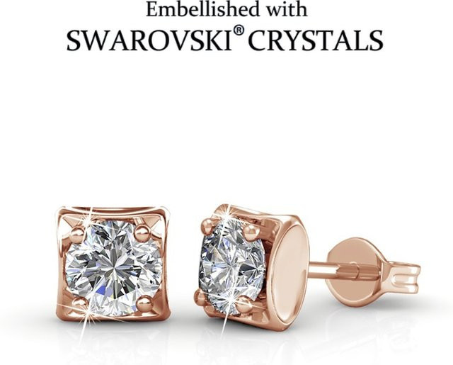 Daisini Ohrstecker, quadratisch, Swarovski-Kristalle, Unisex - Bild 1
