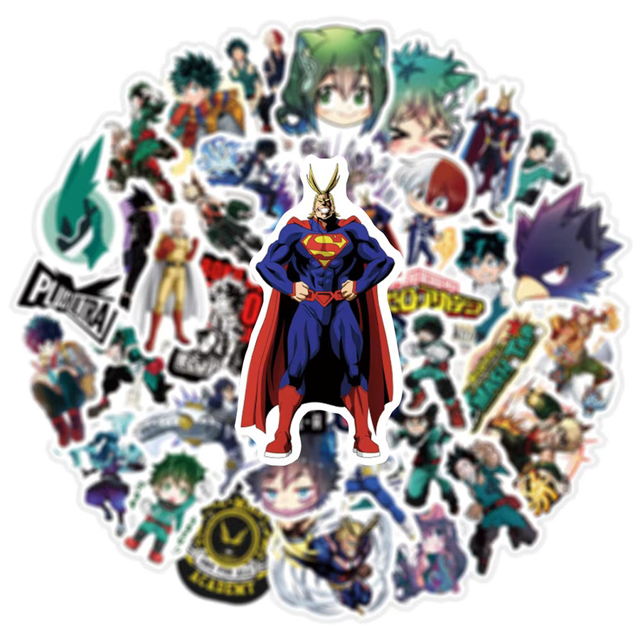 50 Stück My Hero Academia Anime Aufkleber Set, bunte Manga Sticker für Laptop, Skateboard und Handy - Bild 2