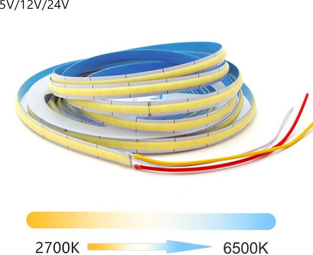 Twinkle Star CCT COB LED-Streifen, dimmbar, 8 mm Breite, Farbtemperatur 2700 K bis 6500 K, RA90, Multicolor - Bild 1
