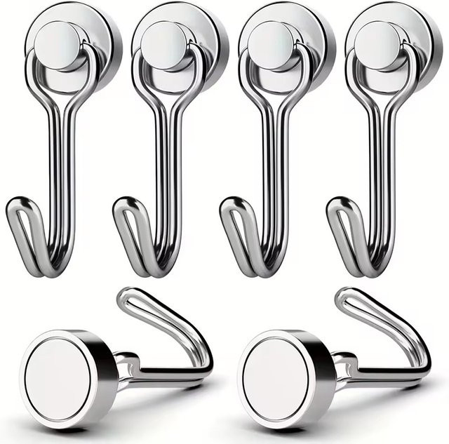 Mognot Magnetischer Haken 16mm in Silber Chrome Multifunktionaler Hochleistungs-Magnethaken für Küche, Kühlschrank und Büro - Bild 1