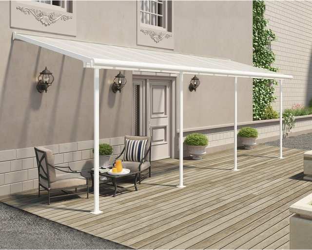 Palram-Canopia Aluminium Terrassenüberdachung Sierra mit Doppelstegplatten, Weiß, B: 670 cm, T: 230 cm - Bild 2