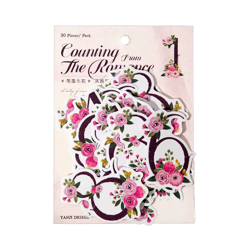 30-teiliges Sticker-Set im romantischen Vintage-Stil für DIY Album- und Scrapbook-Dekorationen in Multicolour aus Papier - Bild 5