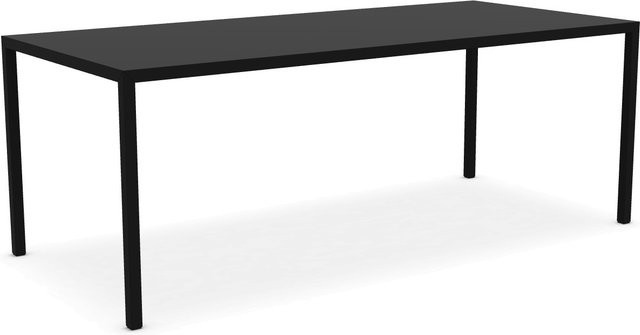 MDF Italia Tense Tisch in Schwarz mit Steinmineralien und Aluminiumprofilrahmen - Bild 1