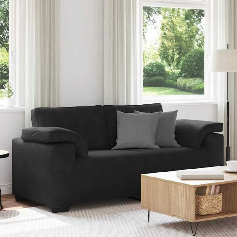 Modernes 2-Sitzer-Sofa aus Samt in Schwarz von Vidaxl - Bild 1