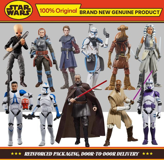 Hasbro Star Wars The Black Series Anakin Skywalker, Clone Captain Rex, Mace Windu, Clone Trooper Obi-Wan, Actionfigur Spielzeug - Bild 1