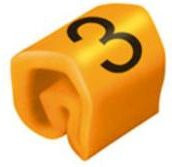 Weidmüller Kennzeichnungsring CLI C 02-3 OR/SW 3 MP in Orange mit Aufdruck 3, Außendurchmesser-Bereich 1,3 bis 3 mm - Bild 1