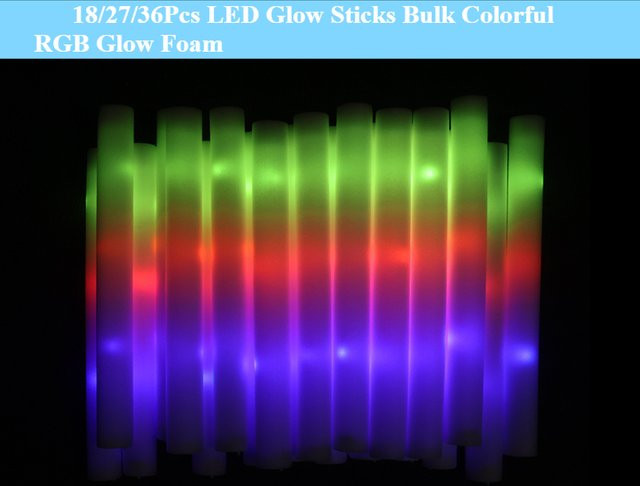 Bunte RGB LED-Leuchtstäbe aus Schaumstoff für Party, Hochzeit und Weihnachten - Bild 1