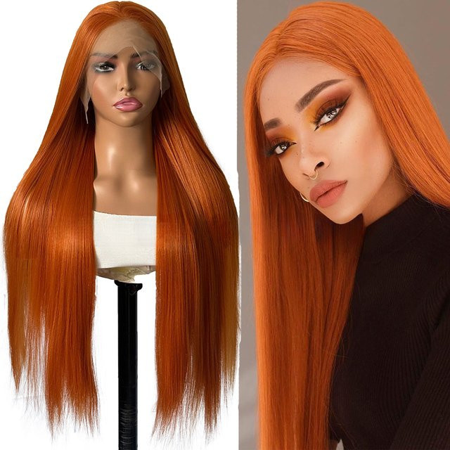 Ashely wigs Lace Front Perücke, synthetisch, Ingwer Orange, hitzebeständig - Bild 1