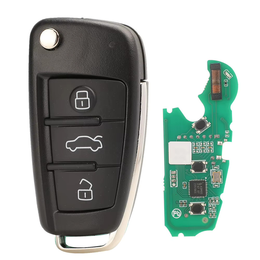 Jingyuqin Smart Auto Schlüssel für Audi A1 Q3 mit ID48 Chip und 3 Tasten, Farbe: Schwarz, 315/434 MHz Keyless Go Remote Ersatzschlüssel - Bild 4