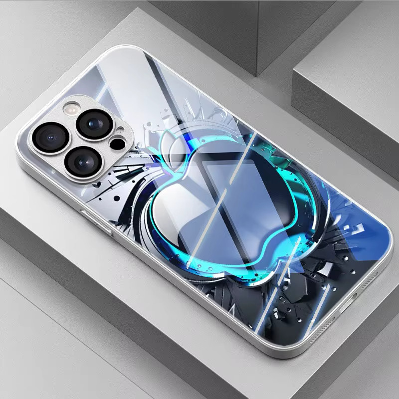 Galvanisierte Handyhülle mit Muster in Schwarz und Grau für Apple iPhone 11 bis iPhone 17 Pro Max - Bild 4