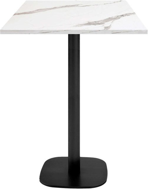 RestooTab Stehtisch Round quadratisch in modernem Design mit weißer Platte und schwarzem Gestell, B/T/H: 60 x 60 x 113 cm - Bild 1