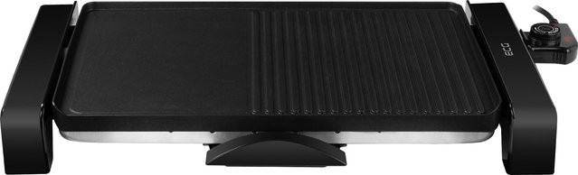 ECG EG 2011 Dual XL Tischgrill in Schwarz mit glatter und geriffelter Grillplatte, einstellbarem Thermostat und Antihaftbeschichtung - Bild 1