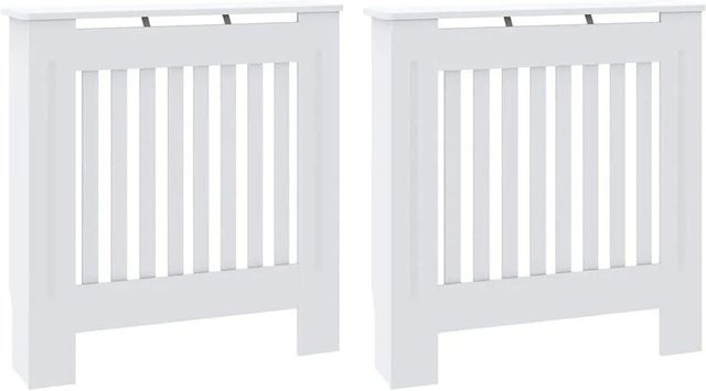 vidaXL Heizkörperabdeckung 2er-Set in Weiß mit vertikalem Latten-Design aus Holzwerkstoff, B/T/H: 78 x 19 x 81,5 cm - Bild 1