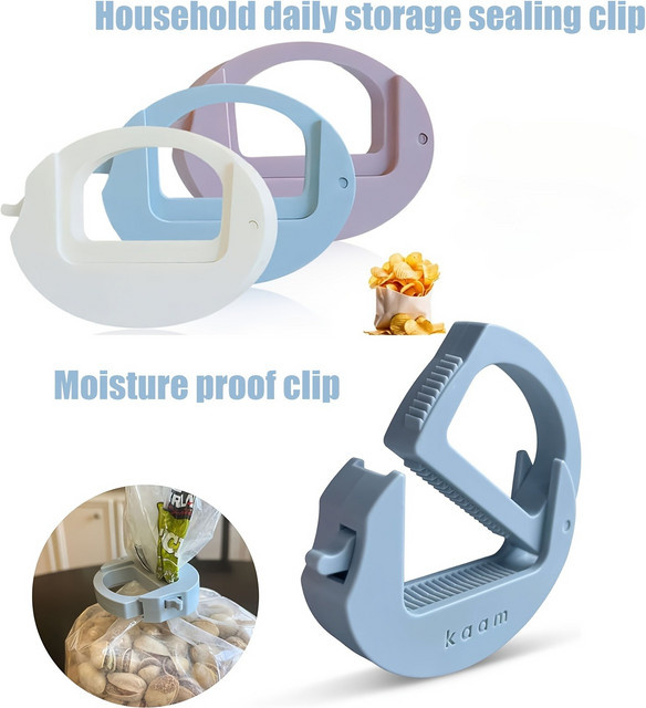 YOCITY Multifunktionale magnetische Lebensmittel-Verschlussklammern aus Kunststoff in Purple und Multicolour zur feuchtigkeitsbeständigen Versiegelung von Snack-Tüten und zur Küchenlagerung - Bild 1