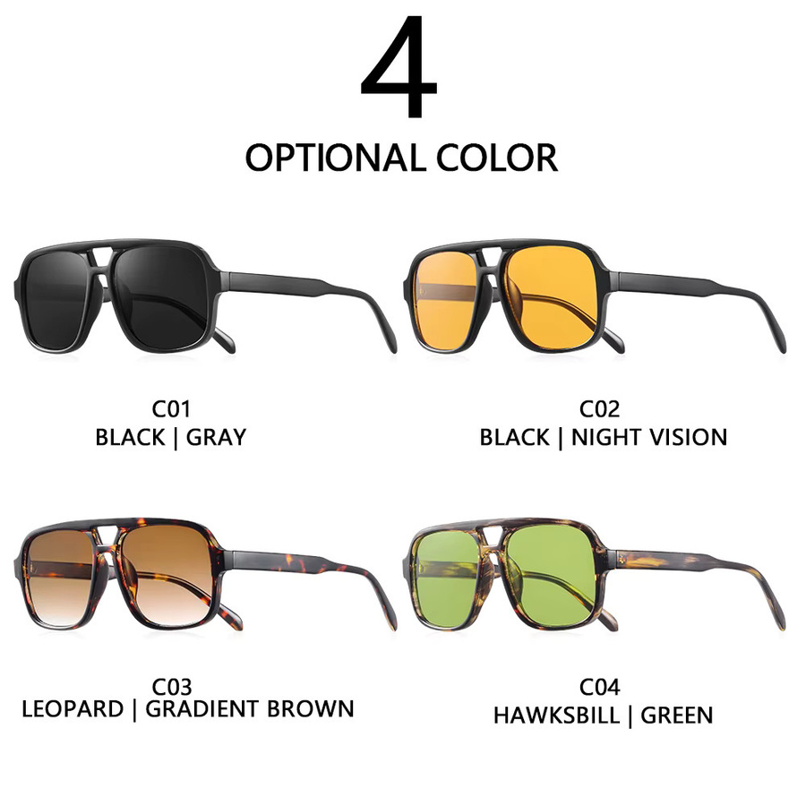 CRIXALIS Sonnenbrille Aviator, Vollrand, rechteckig, Schwarz, Unisex - Bild 4