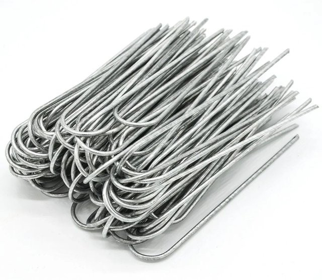 AMANKA Erdanker U-Form verzinkt, 100 Stück, Farbe: Silber, Durchmesser: 3,2 mm, Höhe: 150 mm, Breite: 30 mm - Bild 1