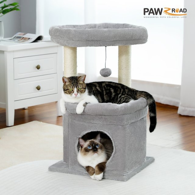 PAWZ Road Kratzbaum für Katzen mit Sisal-Elementen, Höhle und integriertem Spielzeug - Bild 1