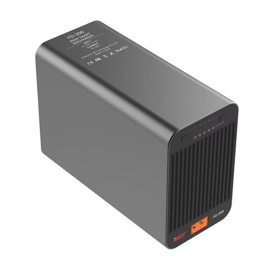 ISDT FD-200 Smart Discharger 200W mit Bluetooth App-Steuerung und LED-Licht in Schwarz für 2-8S LiPo Akkus von RC Drohnen und Modellen - Bild 3
