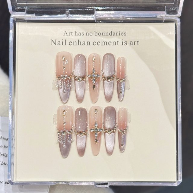 Gaoding Katzenauge Design Press-on Nails, 10 Stück, Unisex - Bild 1