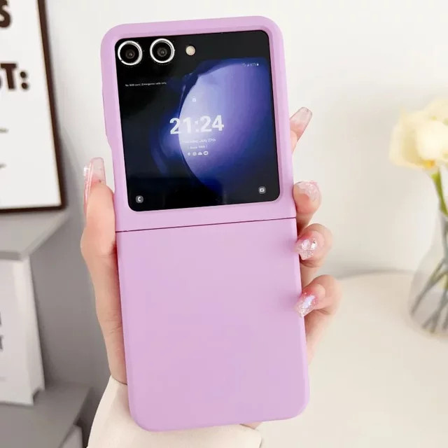 Schützende Hartschale Handyhülle für Samsung Galaxy Z Flip 7, 6, 5 5G in Grün mit großem Fenster - Bild 1