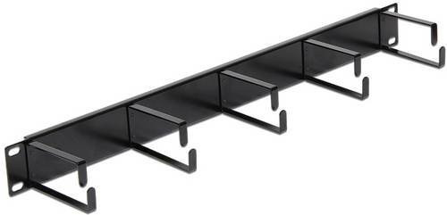 Delock 42496 19 Zoll Netzwerkschrank-Kabelführung in Tiefschwarz (RAL 9005) - Bild 1
