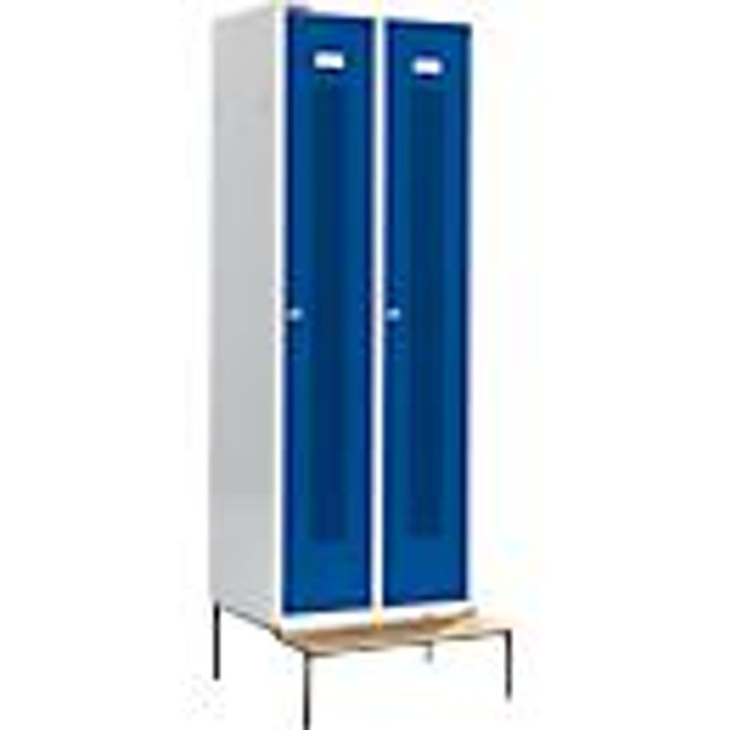 Schäfer Shop Select Kleiderspind mit Sitzbank und 2 Abteilen, Zylinderschloss, Farbe: Enzianblau - Bild 2