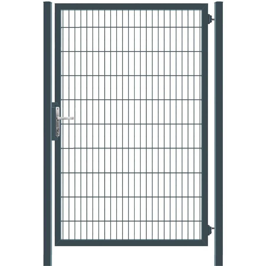 GEWA Gartentor Classic einflügelig aus Doppelstabmattenzaun in Anthrazit RAL7016 mit Pfosten, Breite: 100 cm, Höhe: 100 cm - Bild 2