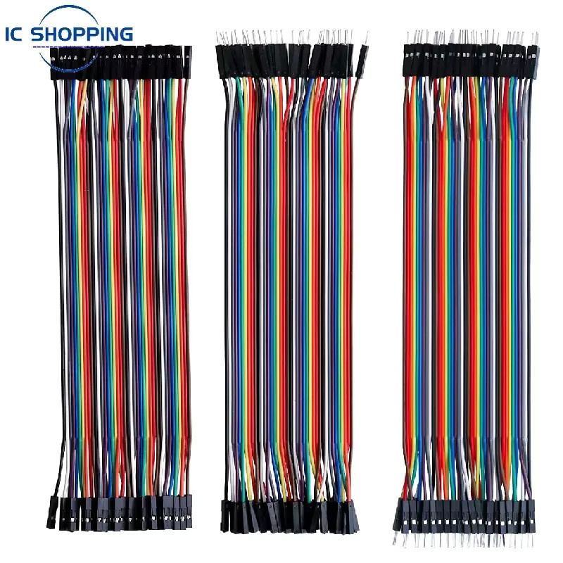 40er Set DuPont Jumper Wire Kabelverbindung Stecker auf Stecker, Buchse auf Buchse und Stecker auf Buchse in Mehrfarbig für dein Arduino DIY Kit - Bild 2