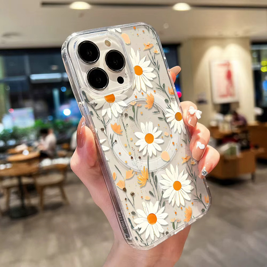 Bolomboy Magnetische MagSafe Handyhülle mit Blumenmuster für Samsung Galaxy S26 Ultra S25 S24 S23 S22 A57 A56 A55 A54 A36 A35 A26 A17 A16 A07 A06 Transparent - Bild 2