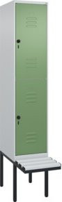 C+P Doppelstock-Spind Classic PLUS Sitzbank mit 1 Abteil und Sicherheits-Drehriegel, B/T/H: 212 x 40 x 81,5 cm, Kunststoff und Stahl - Bild 1